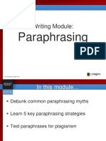 Writing Module:: Paraphrasing