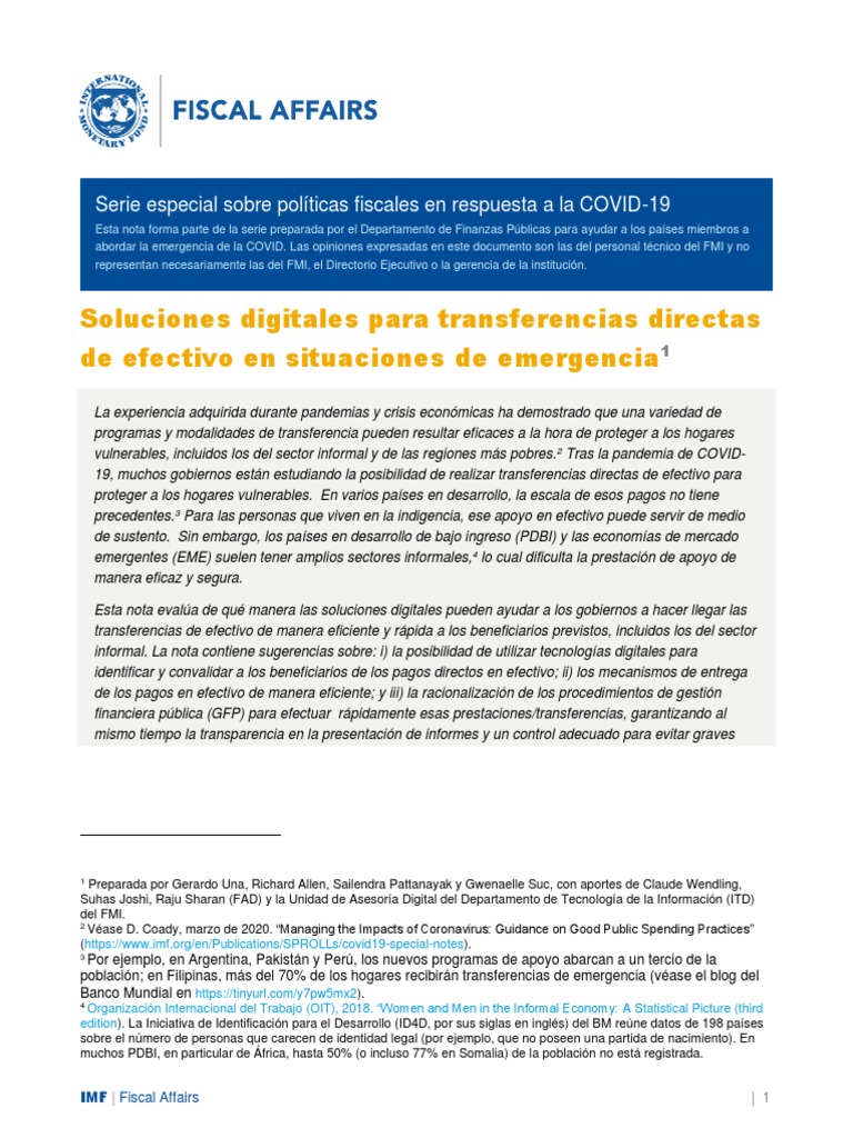 SP Special Series On Covid 19 Digital Solutions For Cash Transfers ...