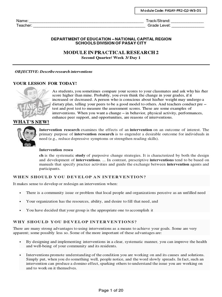 Practical Research Interventions | PDF | Survey Methodology | Sampling ...
