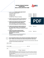 Health Declaration Form: Borang Pengisytiharan Kesihatan