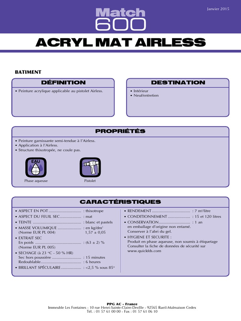 Acryl Mat Airless | Pdf | Chimie | Produits Chimiques