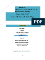 Report On Optimal Portfolio Under Markowitz Model of Pharmaceutical Industry Course Code: F-407 Course Title: Research Methodology