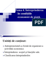 Tema 4. Întreprinderea În Condițiile Economiei de Piață.