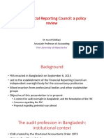 The Financial Reporting Council: A Policy Review: DR Javed Siddiqui Associate Professor of Accounting