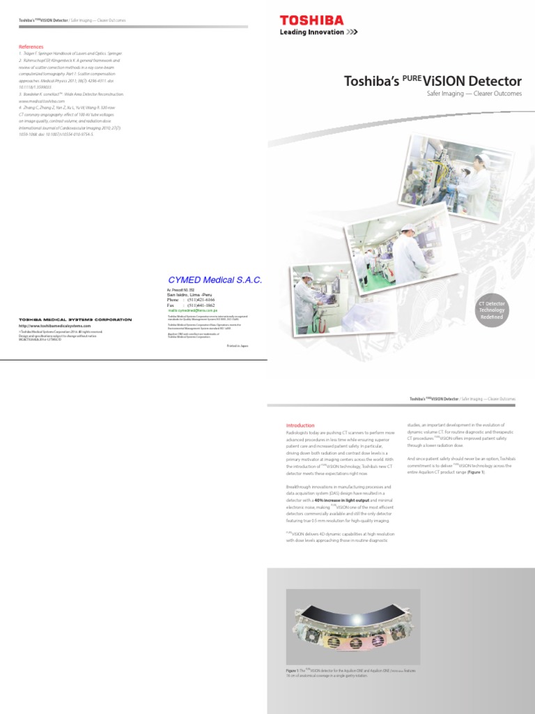 Toshiba'S Vision Detector: Cymed Medical S.A.C | PDF | Ct Scan ...