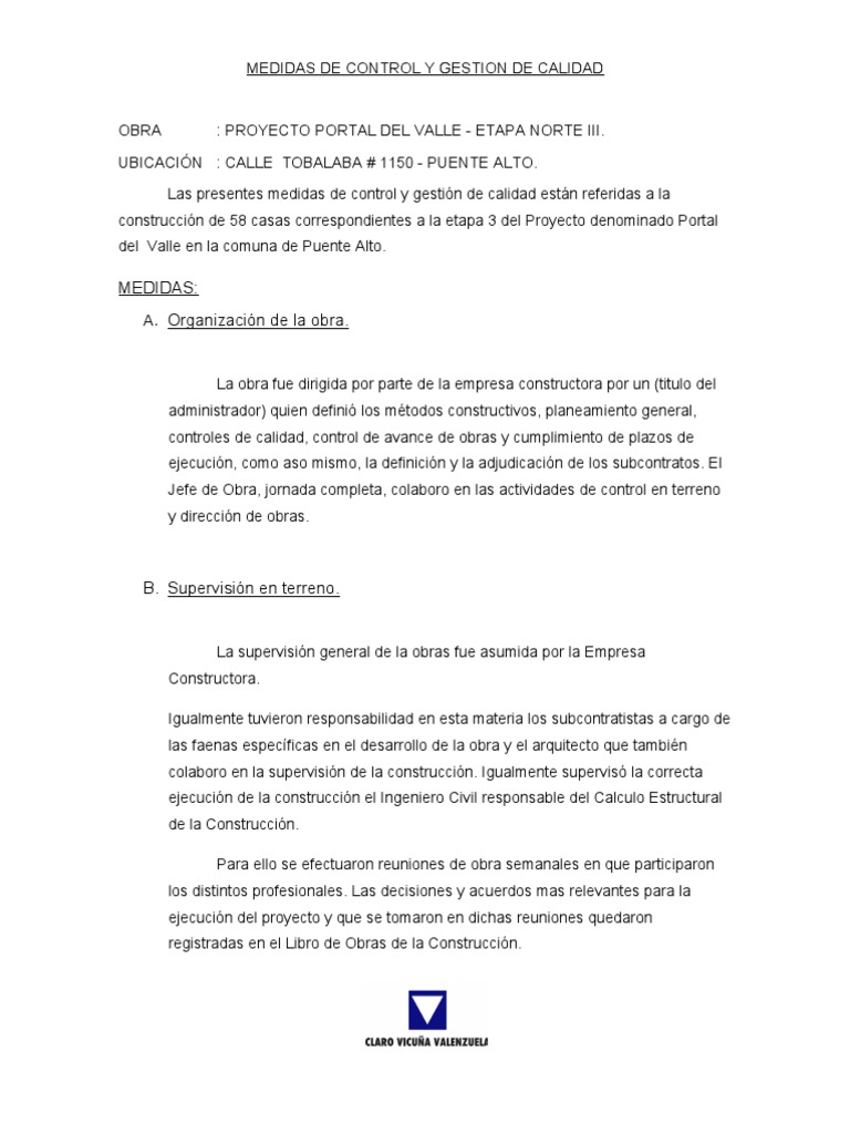 Control y Gestión de Calidad en Construcción | PDF | Arquitecto ...