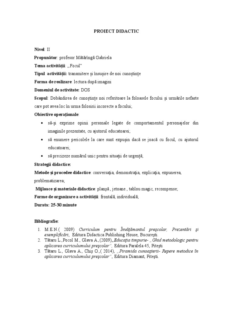 412 Proiect Didactic | PDF