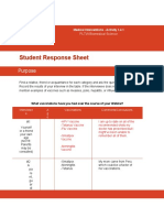 Student Response Sheet: Purpose