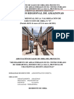 Gobierno Regional de Amazonas: Informe Mensual de La Valorización de Ejecución de Obra N.º 07