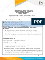 Guía de Actividades y Rúbrica de Evaluación - Unidad 2 - Fase 2 - Desarrollo Infancia y Adolescencia