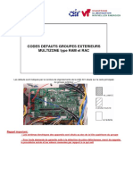 Codes Défauts Groupe Exter RAM RAC