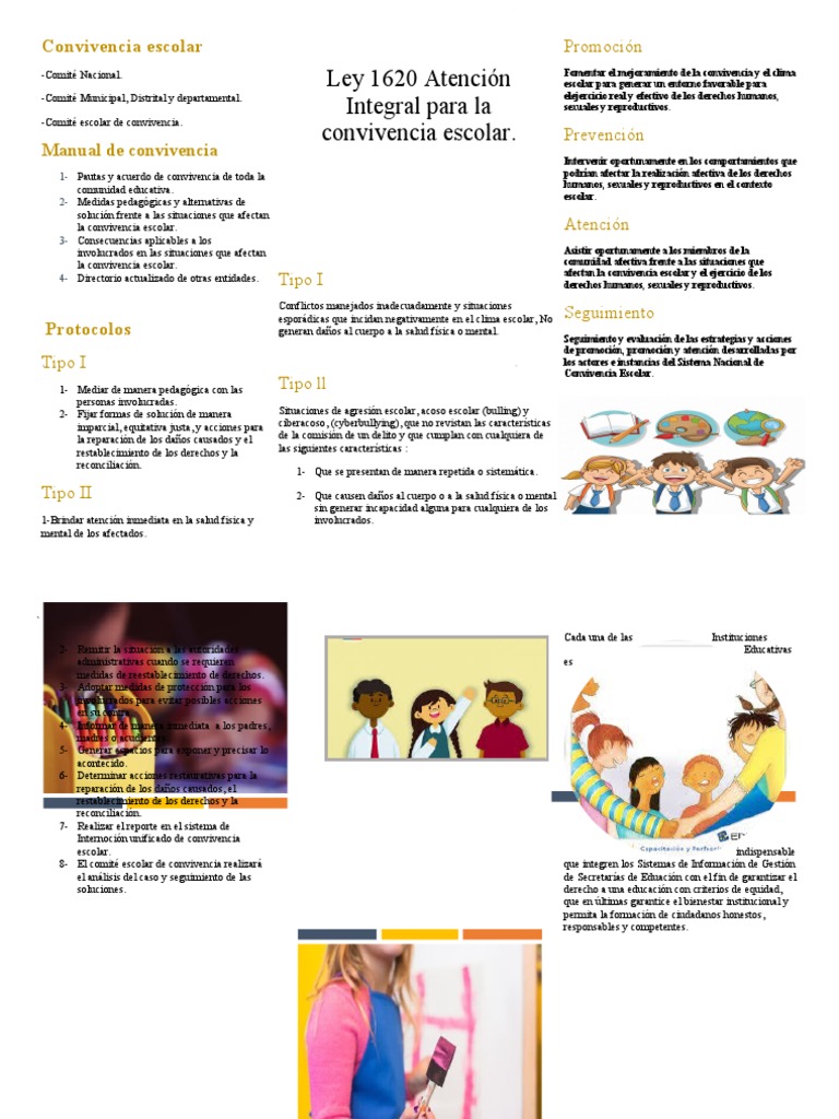 Folleto Sobre La Ley 1620 de 2013 | PDF | Acoso cibernético | La ...