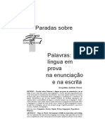 Paradas sobre Palavras: a língua em prova na enunciação e na escrita