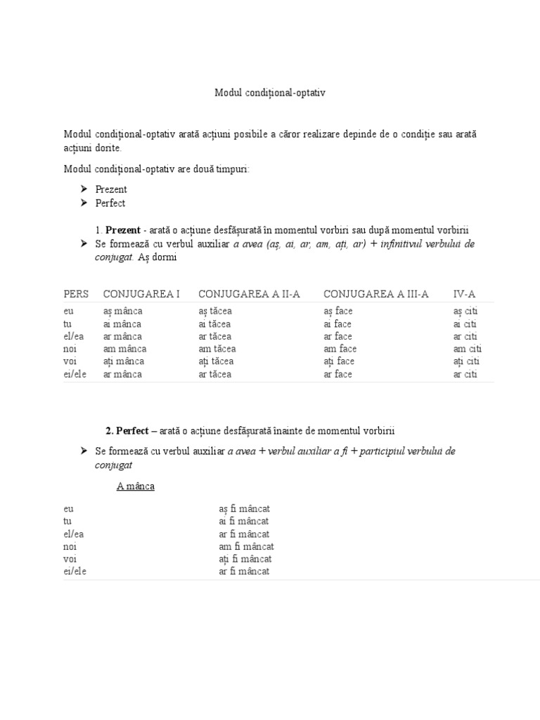 Modul Conjunctiv Clasa A 7a | PDF