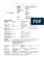 Specifications: Refrigerators and Freezers