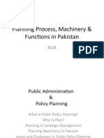 Planning Process, Machinery & Functions in Pakistan