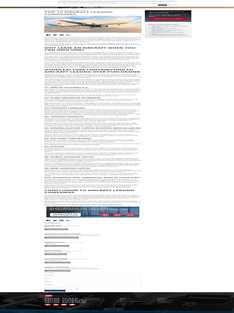 Top 10 Aircraft Leasing Companies PDF