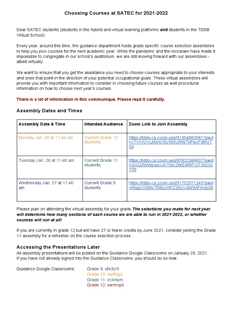 Course Selection For 2021-2022 | PDF | Human Nature | Learning