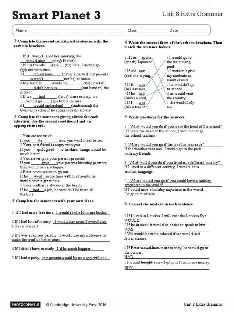 Unit 8 Extra Grammar Without Answers | PDF | Linguistic Typology ...