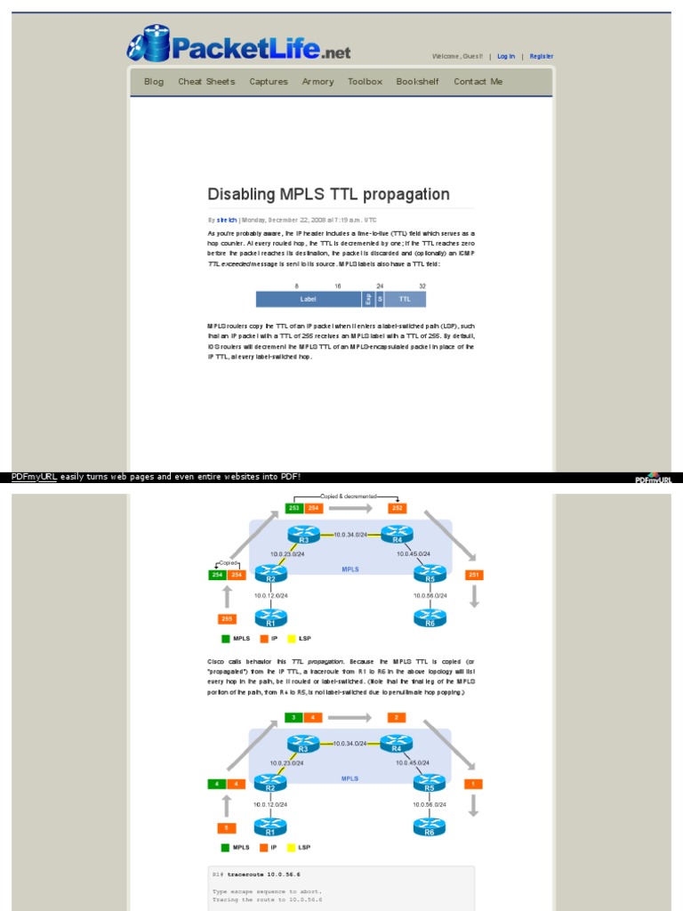 Disabling Mpls TTL Propagation | PDF | Multiprotocol Label Switching ...