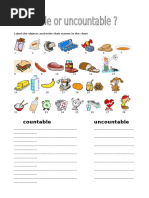 Worksheet 2 Countable Uncountable Nouns