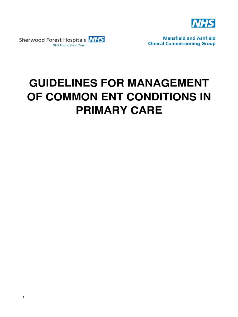 ENT Management Guidelines for Primary Care | PDF | Vertigo ...