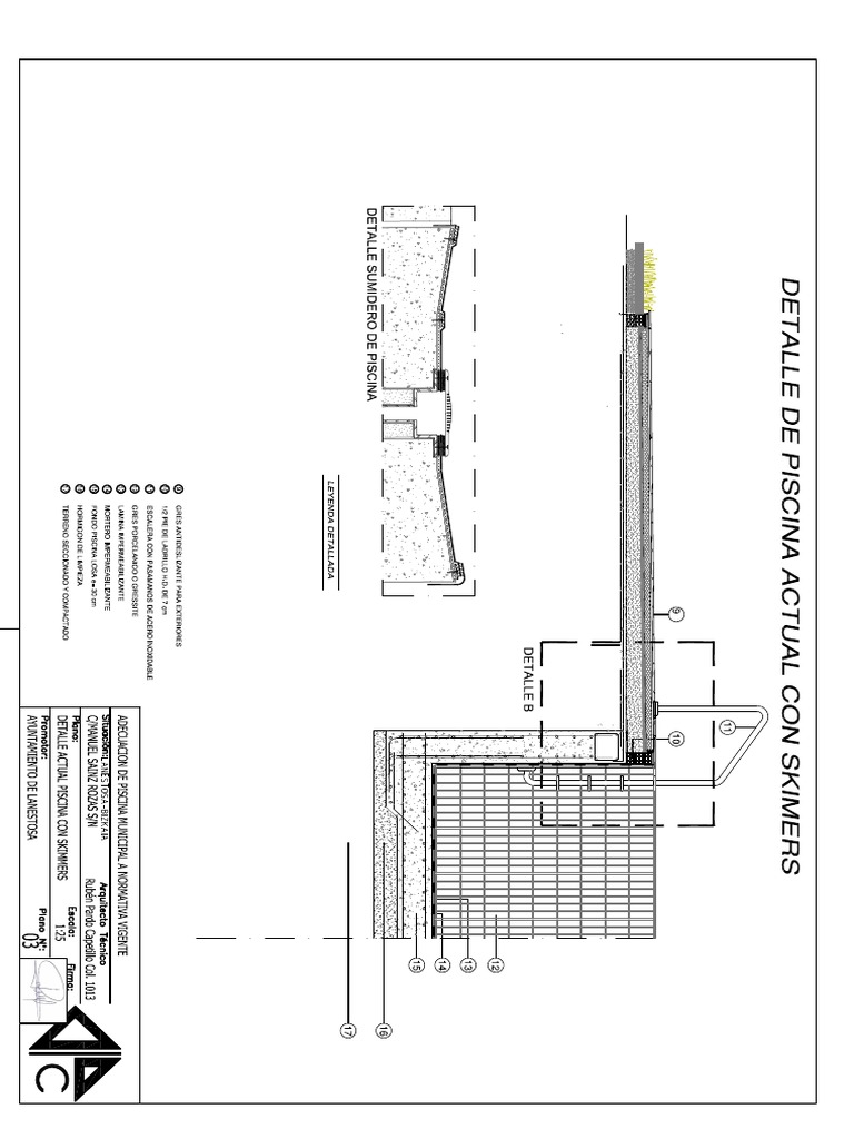 03 Detalle de Piscina Con Skimmers | PDF