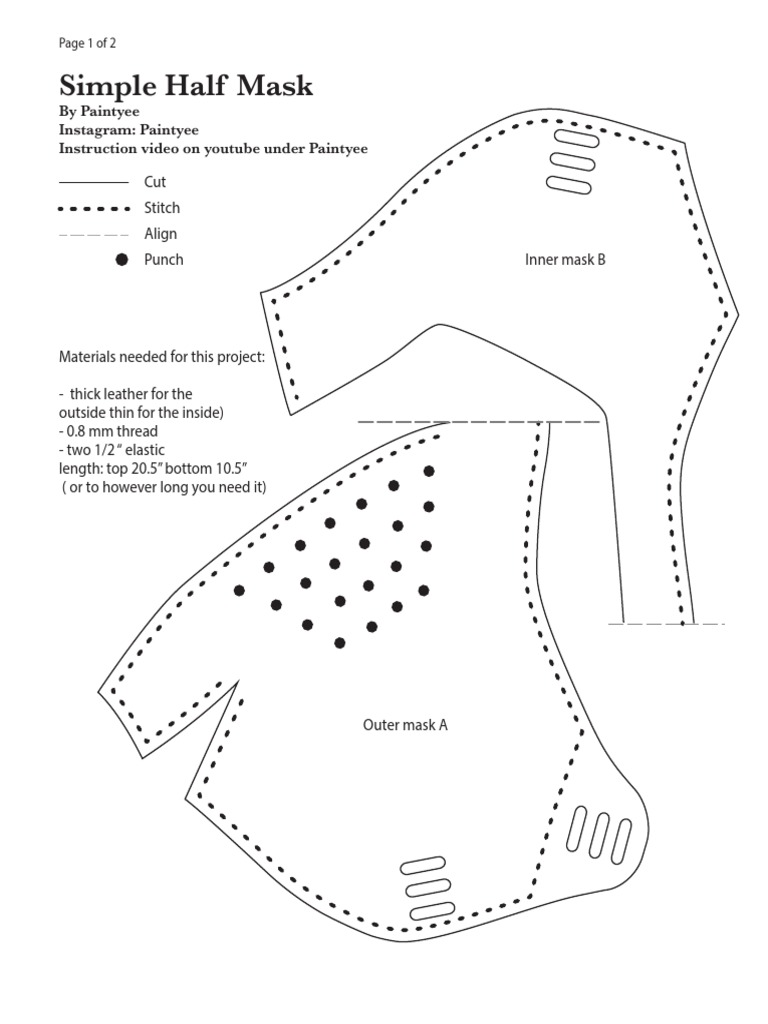 Paintyee Simple Mask Pattern PDF | PDF