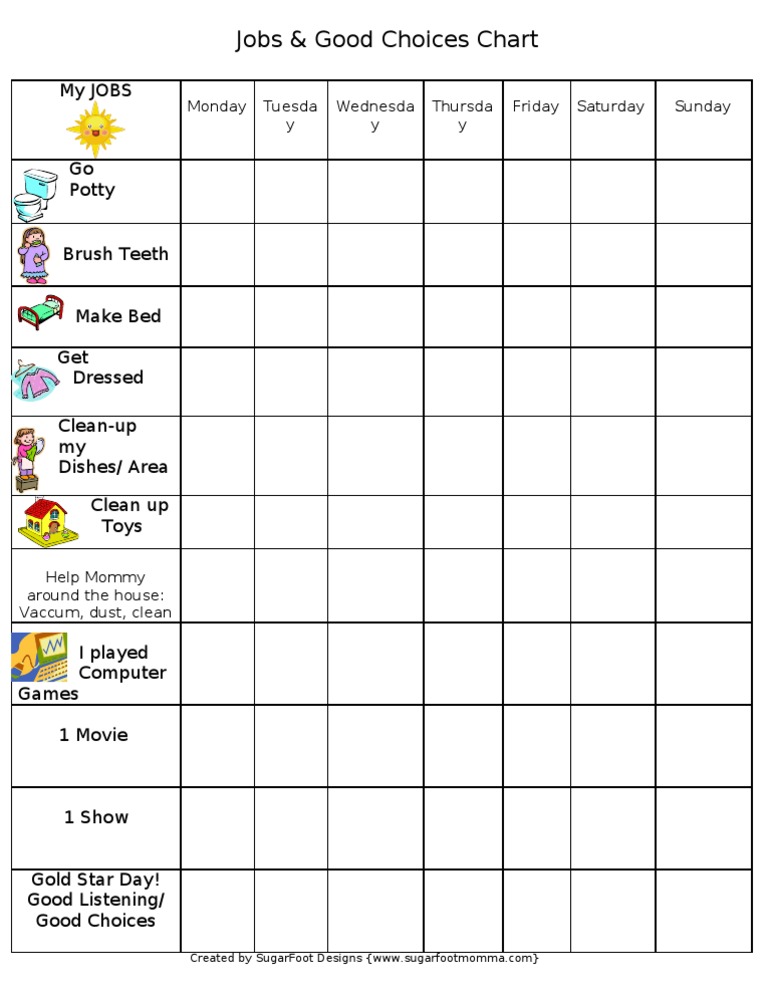 Preschool Job Chart | PDF