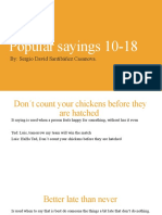 Popular Sayings 10-18: By: Sergio David Santibáñez Casanova