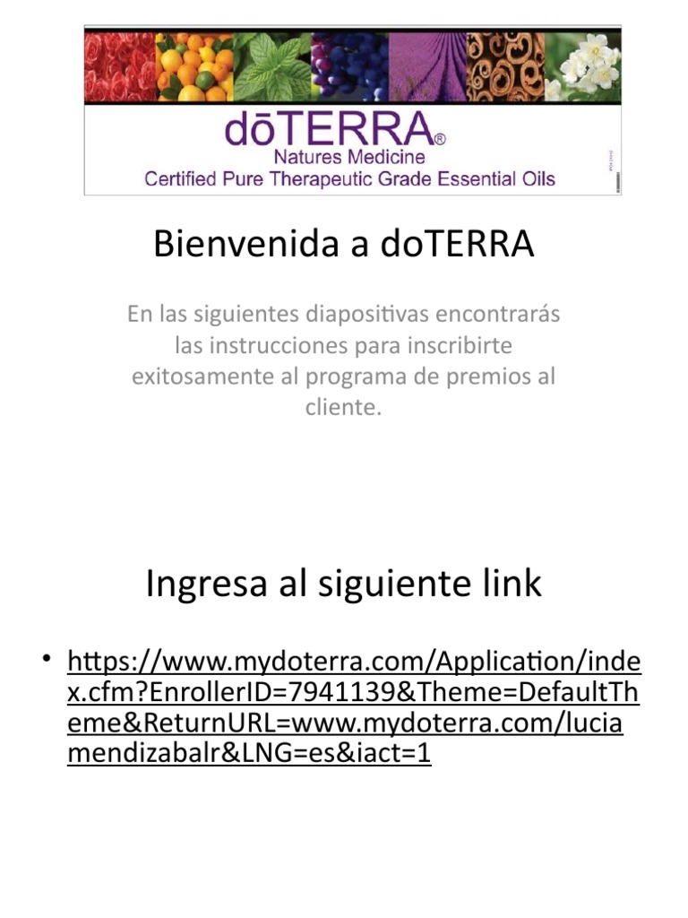 Inscripción y Beneficios doTERRA | PDF | Informática y tecnología de la ...