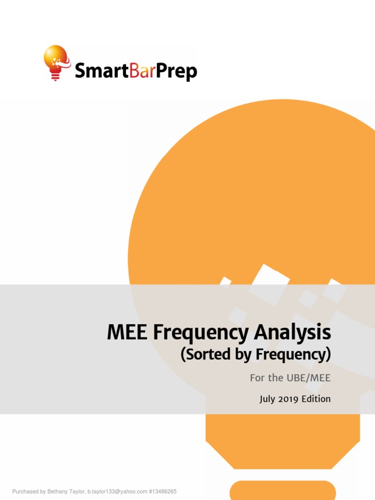 MEE Frequency Chart July 2019 | PDF | Law Of Agency | Tort