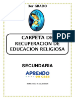 Carpeta de Recuperacion de Educacion Religiosa: Secundaria