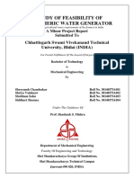 A Study of Feasibility of Atmospheric Water Generator: Chhattisgarh Swami Vivekanand Technical University, Bhilai (INDIA)