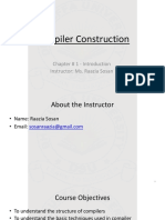 Compiler Construction: Chapter # 1 - Introduction Instructor: Ms. Raazia Sosan