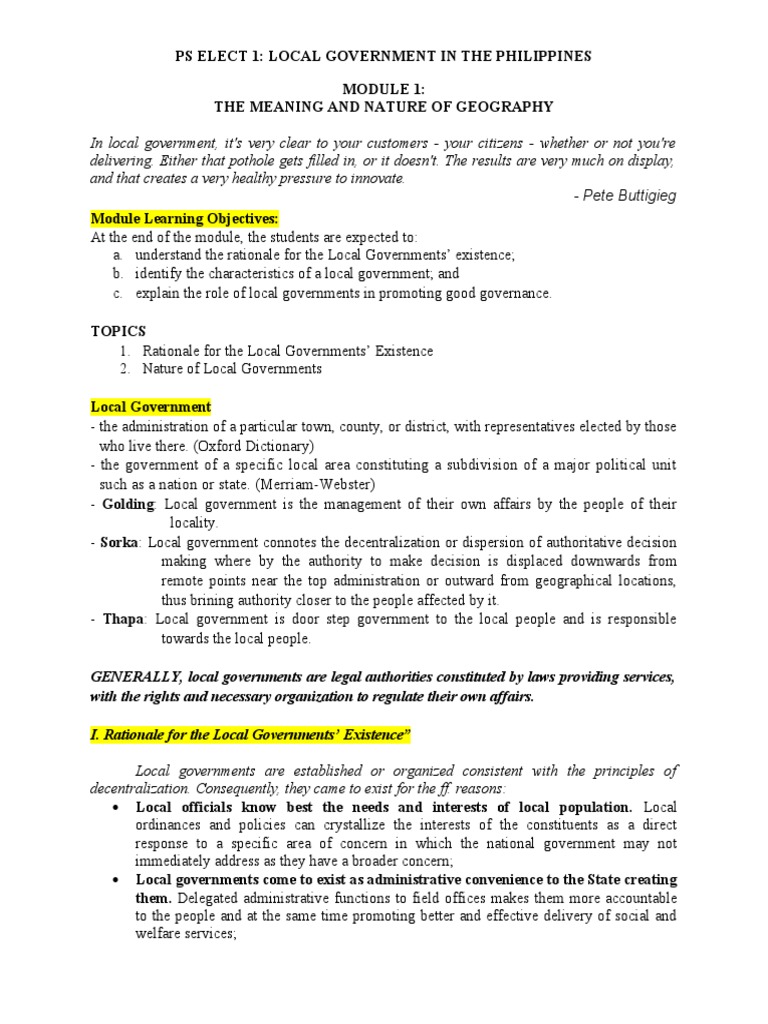 Understanding Local Government in the Philippines | PDF | Policy ...
