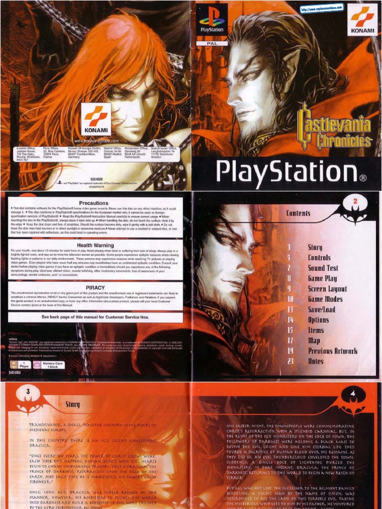 Castlevania Chronicles UK Manual PSX PDF