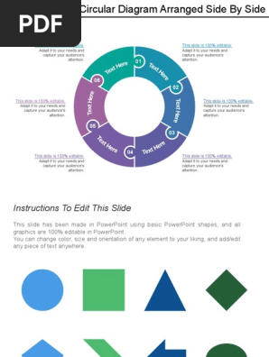 6 Piece Puzzle Circular Diagram Arranged Side by Side
