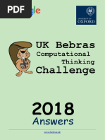 Uk Bebras 2018 - Answers