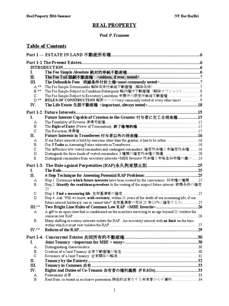 Finalreal Property Pdf Fee Simple Land Law