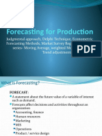 Forecasting For Production