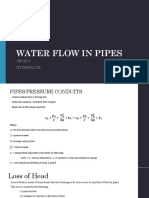 Water Flow in Pipes: CE123-1 Hydraulics