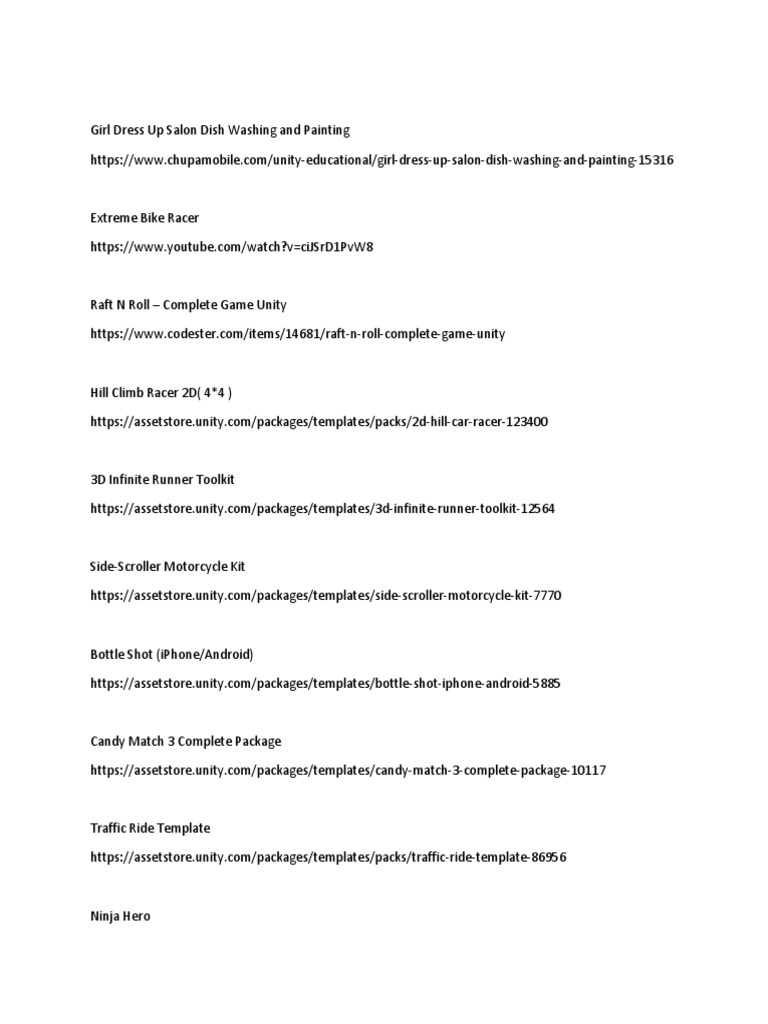 150 Unity Game Source Code Pdf Leisure Sports