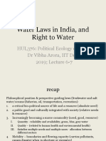 Water Laws in India, and Right To Water: HUL376: Political Ecology of Water DR Vibha Arora, IIT Delhi 2019 Lecture 6-7