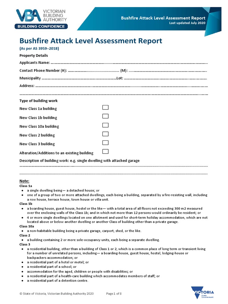 Bushfire Attack Level Assessment Report | PDF | Grassland | Forests