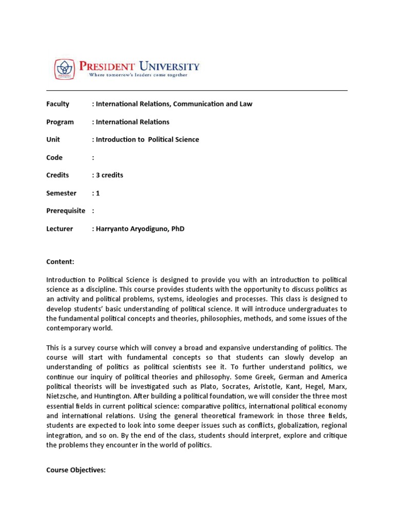Introduction to Political Science Course | PDF | Political Science ...