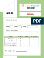 Examen Diagnostico Tercer Grado 2020-2021