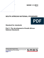 SANS 1-1 2012 Ed3 - Standard For Standards Part 1 - The Development of South African National Standards