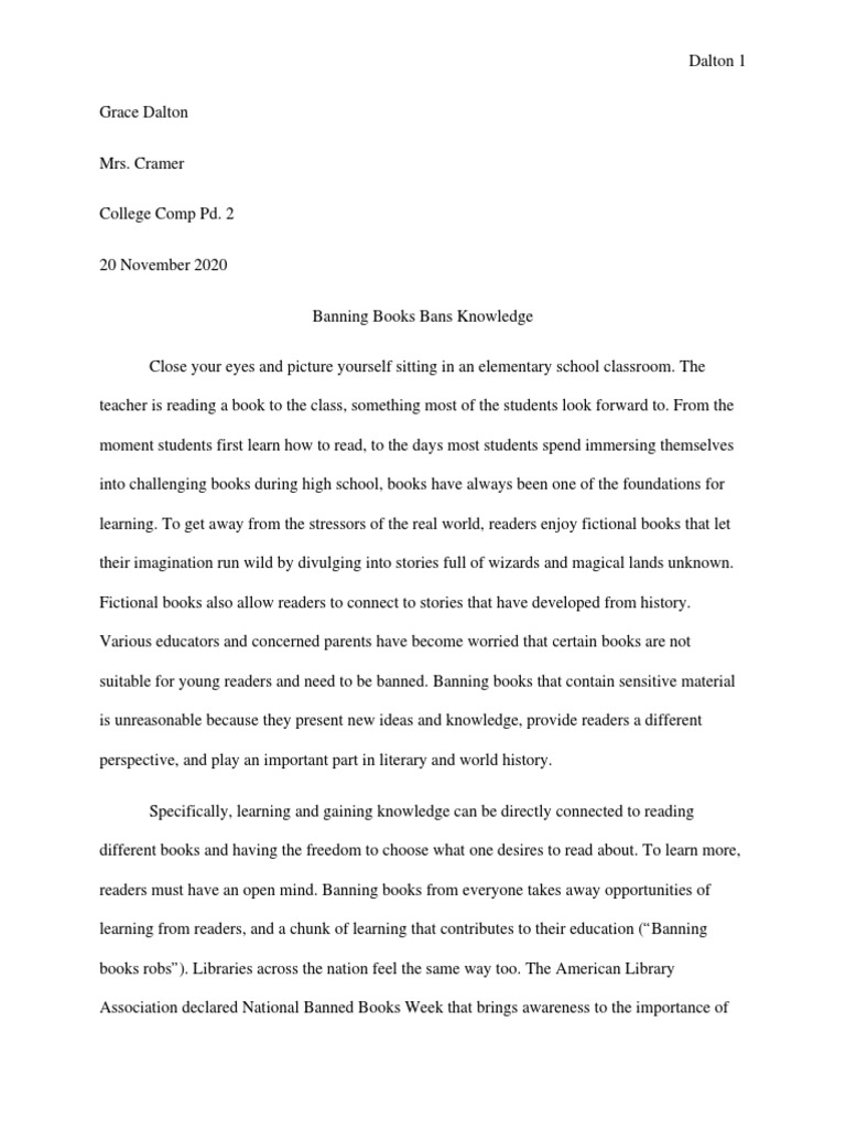 synthesis essay on banning books