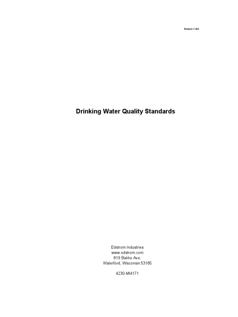 EPA Drinking Water Standards PDF Drinking Water Water Purification